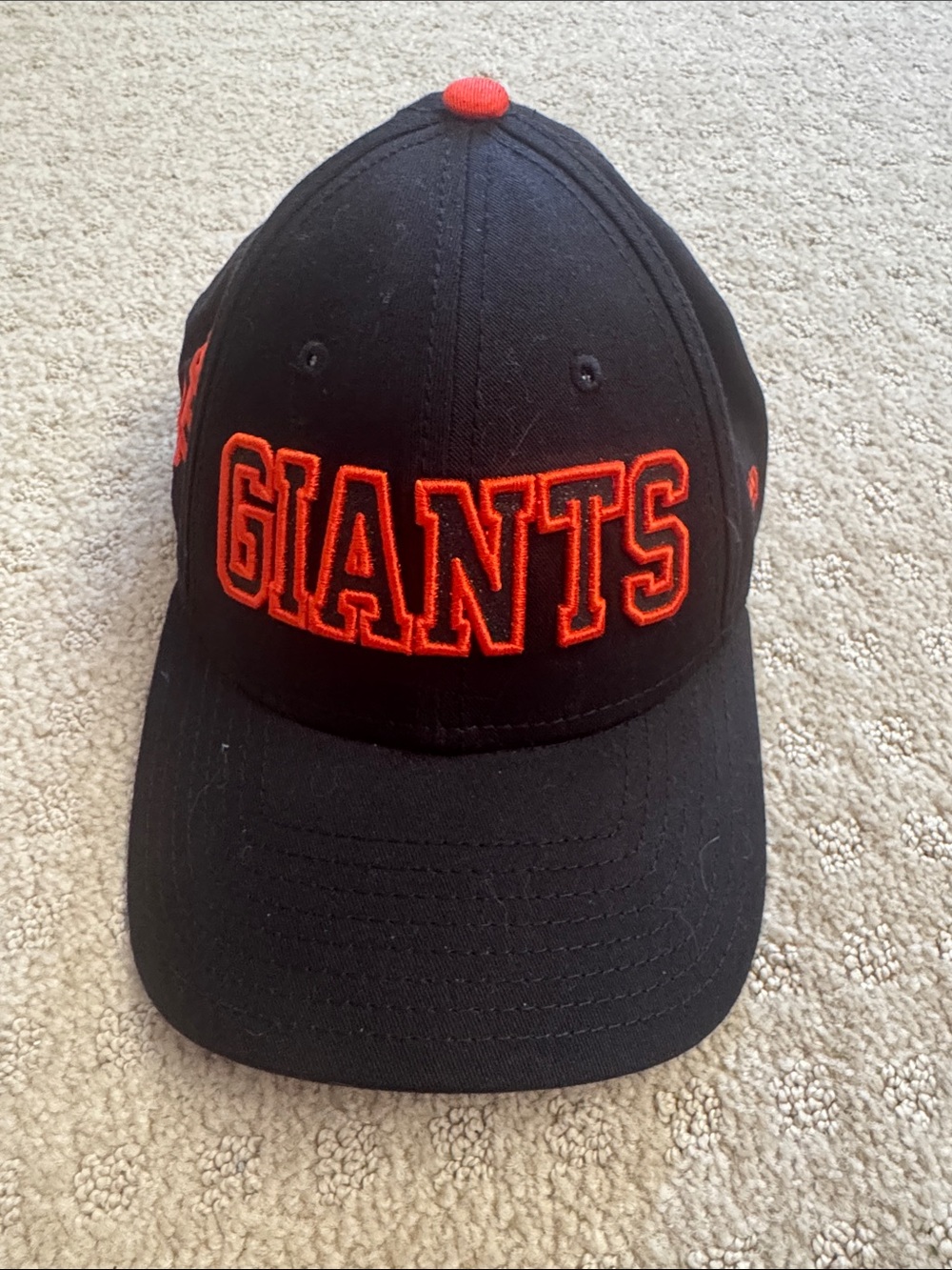 GIANTS Embroidered Black Baseball Cap with Orange Accents